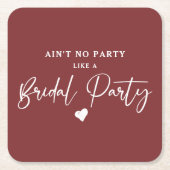 Minimale kalligrafie Bridal Party Square Paper C Kartonnen Onderzetters (Voorkant)