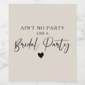 Minimale kalligrafie Bridal Party Wine Label Set Wijn Etiket (Enkel label)