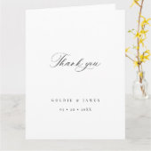 Minimale kalligrafie bruiloft cadeau dank u kaarte kaart (Gele Bloem)