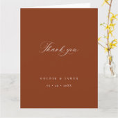 Minimale kalligrafie bruiloft cadeau dank u kaarte kaart (Gele Bloem)