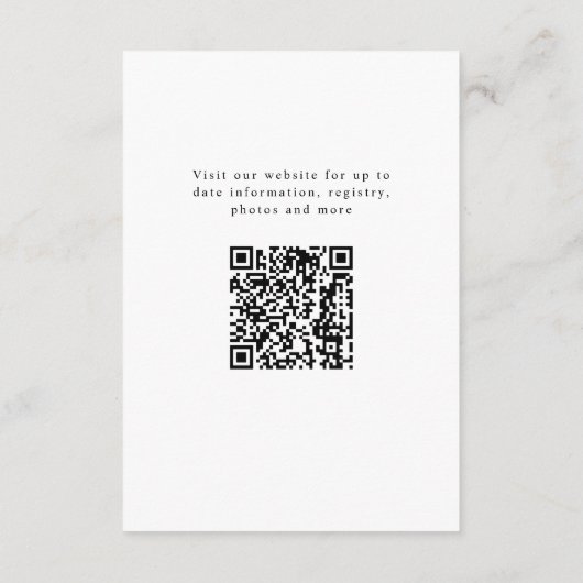 Minimale kalligrafie bruiloft details informatiekaartje (Achterkant)