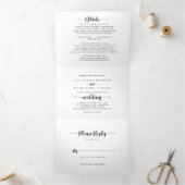 Minimale kalligrafie bruiloft drieluik uitnodiging (Binnen)