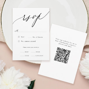 Minimale kalligrafie bruiloft RSVP kaartje