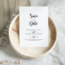 Minimale kalligrafie bruiloft save the date