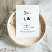 Minimale kalligrafie bruiloft save the date