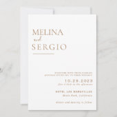 Minimale kalligrafie Bruin formeel huwelijk Kaart (Voorkant)