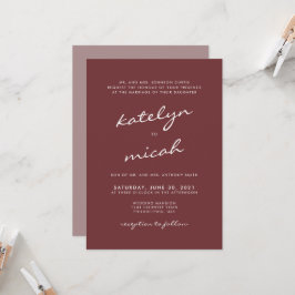 Minimale kalligrafie Cinnamon Roos Wedding Kaart