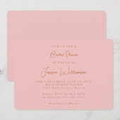 Minimale kalligrafie Cute Pink Vrijgezellenfeest Kaart (Voorkant / Achterkant)