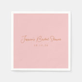 Minimale kalligrafie Cute Pink Vrijgezellenfeest Servet (Voorkant)