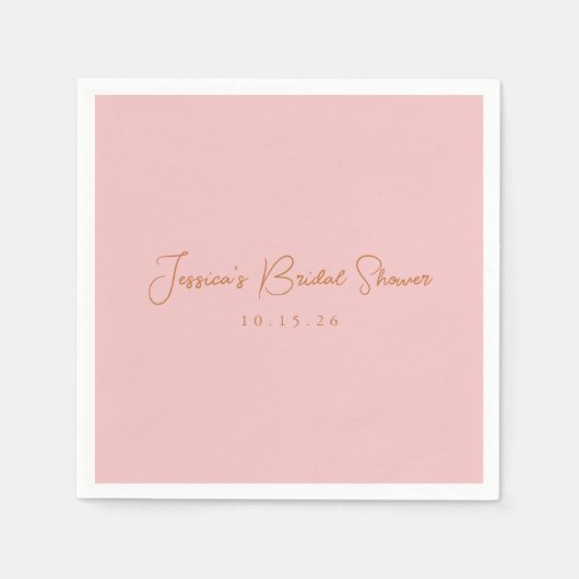 Minimale kalligrafie Cute Pink Vrijgezellenfeest Servet (Voorkant)