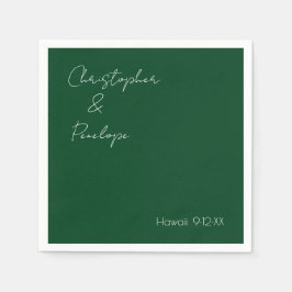 Minimale kalligrafie Donkere marinedouding Servet