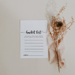 Minimale kalligrafie Eenvoudige Bucket List-kaarte Briefkaart<br><div class="desc">Deze minimalistische kalligrafie eenvoudige bucket list kaarten zijn de perfecte activiteit voor een eenvoudige bruiloft receptie of vrijgezellenfeest. Het eenvoudige en elegante ontwerp heeft klassieke en fancy scripttypografie in zwart-wit. Verander de formulering om aan te passen aan elke levensevenement. Bucket list teken wordt apart verkocht.</div>