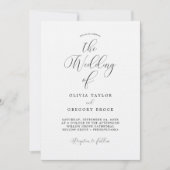 Minimale kalligrafie Eenvoudige huwelijksuitnodigi Kaart (Voorkant)