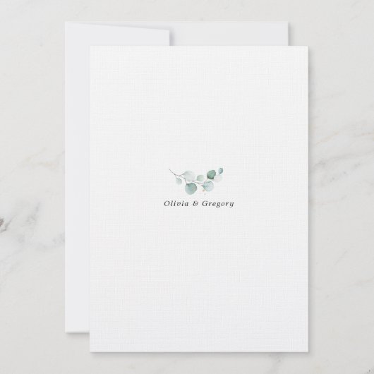 Minimale kalligrafie Eenvoudige huwelijksuitnodigi Kaart (Achterkant)