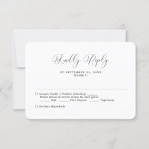 Minimale kalligrafie Eenvoudige Rsvp-kaart