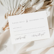 Minimale kalligrafie Elegant Modern RSVP-kaart
