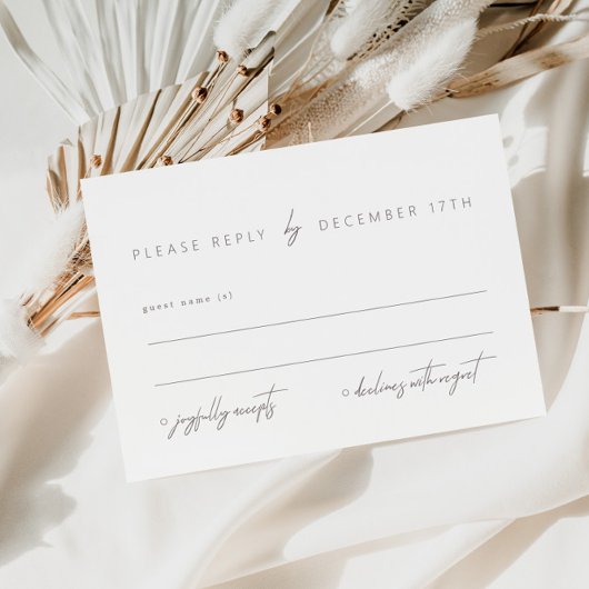 Minimale kalligrafie Elegant Modern RSVP-kaart RSVP Kaartje