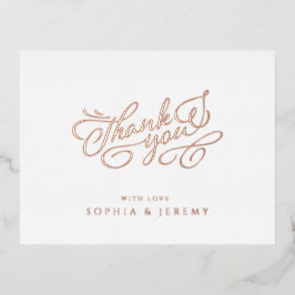 Minimale kalligrafie Elegant script bedankt Folie Uitnodiging Briefkaart