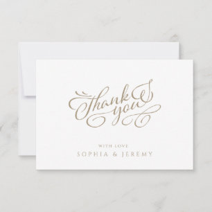 Minimale kalligrafie Elegant Script Dank u Bedankkaart