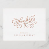 Minimale kalligrafie Elegant Script Dank u Folie Uitnodiging Briefkaart (Voorkant)