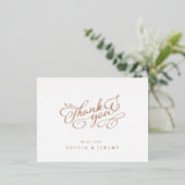 Minimale kalligrafie Elegante script bedankt Folie Uitnodiging Briefkaart (Staand Voorkant)