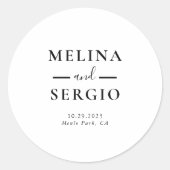Minimale kalligrafie-envelopzegel ronde sticker (Voorkant)