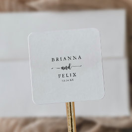 Minimale kalligrafie-envelopzegels vierkante sticker