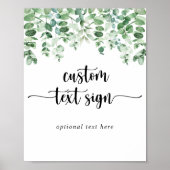 Minimale kalligrafie Eucalyptus Aangepaste tekstre Poster (Voorkant)