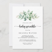 Minimale kalligrafie Eucalyptus Baby Sprinkle Kaart (Voorkant)