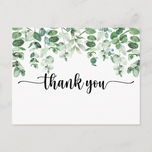 Minimale kalligrafie Eucalyptus Hartelijk dank Briefkaart (Voorkant)