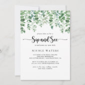 Minimale kalligrafie Eucalyptus Sip en Zie Kaart (Voorkant)