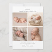 Minimale kalligrafie Faux Folie Collage Birth Aankondiging (Achterkant)