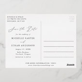 Minimale kalligrafie Foto Opslaan Datum Folie Uitnodiging Briefkaart (Achterkant)