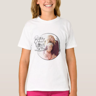 Minimale kalligrafie foto verjaardag kleindochter t-shirt