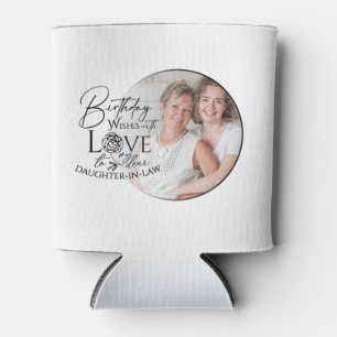 Minimale kalligrafie foto verjaardag schoondochter blikjeskoeler