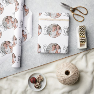 Minimale kalligrafie foto verjaardag schoondochter cadeaupapier