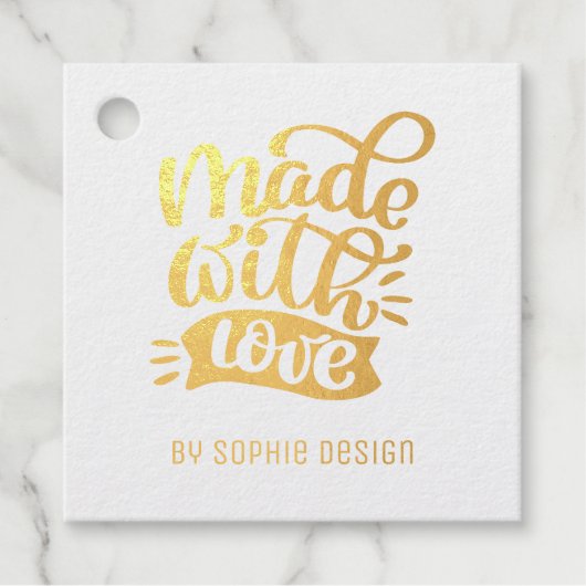 Minimale kalligrafie gemaakt met  liefde bedankjes labels (Voorkant)