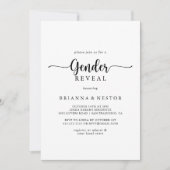 Minimale kalligrafie Geslacht Partij Kaart (Voorkant)