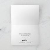 Minimale kalligrafie gevouwen bruiloft bedankkaart (Binnen)