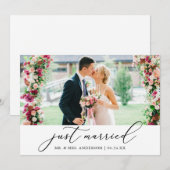 Minimale kalligrafie gewoon gehuwd fotohuwelijk aankondiging (Voorkant / Achterkant)