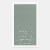 Minimale kalligrafie Groen huwelijk Servet (Voorkant)