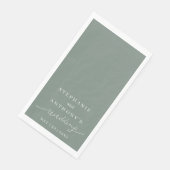 Minimale kalligrafie Groen huwelijk Servet (Hoek)