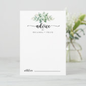 Minimale kalligrafie Groene Eucalyptus Weddenschap Advieskaart (Staand voorkant)