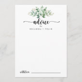 Minimale kalligrafie Groene Eucalyptus Weddenschap Advieskaart (Voorkant)