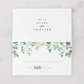 Minimale kalligrafie Groene Eucalyptus Weddenschap Plaatskaartje (Buitenkant ongevouwen)