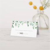 Minimale kalligrafie Groene Eucalyptus Weddenschap Plaatskaartje (Voorkant)