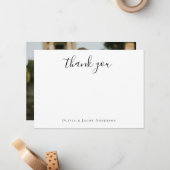 Minimale kalligrafie Hartelijk dank Notitiekaartje (Voorkant / Achterkant in situ)