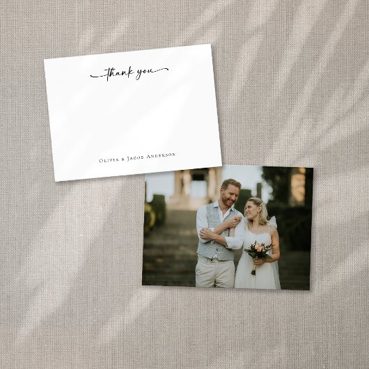 Minimale kalligrafie Hartelijk dank Notitiekaartje