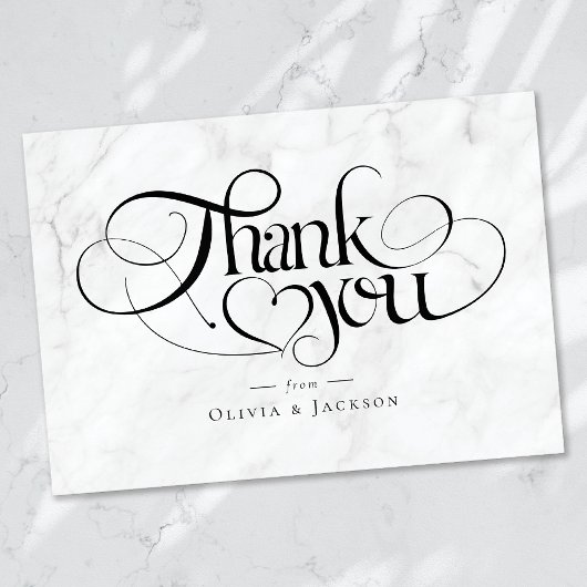 Minimale kalligrafie Hartelijk dank Notitiekaartje