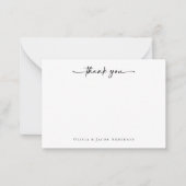 Minimale kalligrafie Hartelijk dank Notitiekaartje (Voorkant)